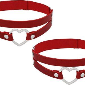 Goth Punk Heart Garters Accessories Women Polyester One-Size